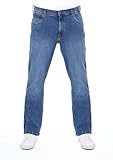 Wrangler Herren Jeans Regular Fit Texas Stretch Hose Blau Authentic Straight Jeanshose Denim Hose Baumwolle Blue w34, Farbe: Blue Whirl, Größe: 34W / 34L