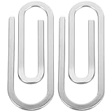 VOSAREA 2 Stücke Geldklammer Edelstahl Männer Geldscheinklammer Silber Metall Geldklammern Money Clip für Geldscheine Büroklammern Bargeld Dokument