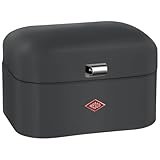 WESCO Single Grandy Brotkasten in der Farbe graphit matt, pulverbeschichtetes Stahlblech, Lüftungslöcher und stabiler Handgriff