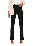 ONLY Damen Flared Schlag Jeans | High Waist Denim Stretch Hose | Wide Vintage Pants ONLROYAL, Farben:Schwarz, Größe:L / 32L, Z-Länge:L32