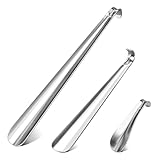 OurTop 3 Stück Schuhlöffel Metall Lang, 41cm & 29cm & 15cm Schuhanzieher aus Metall Stabile Ausführung für Reisen für Schwangere, ältere Menschen
