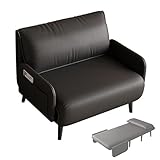 Klappbares Schlafsofa für 1 Person, mit Schaumstoffmatratze, 3-in-1-Sessel für Erwachsene, kompakter Schlafsessel für Wohnzimmer und kleinen Raum (schwarz, 190 x 80 x 29 cm)
