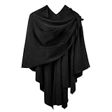 HOTUT Damen Poncho Schal,Übergroßer Schal Strickjacken,Weiches und drapiertes, Unregelmäßiges Design, Cape Cardigan Geschenk Für Mutter-Sommer DünnStil