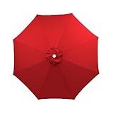 2/2.3/2.5/2.7/2.8/3/3.50m 6/8 Streben Sonnenschirm Ersatzbezug, Gartenschirm Stoff Ersatz UV-Schutz Strand Terrasse Sonnenschirm Ersatzteile,Rot,8 Ribs: 3m/9.8ft