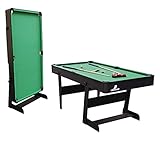 Cougar Hustle XL Billardtisch 6ft in Schwarz/Grün | Pooltisch klappbar inkl. Zubehör | Tischbillard für Kinder und Erwachsene | Indoor Pool/Billard Tisch