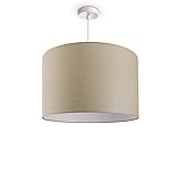 Paco Home Deckenlampe Pendellampe Aus Aluminium Und Stoff Hängelampe Ø38cm Breit Wohnzimmerlampe Esstisch Esszimmerlampe E27 Einfarbig 1 Flammig