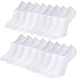 Toes Home Sneaker Socken Damen Füsslinge Herren 8 Paar, Bambus Füßlinge Sneakersocken Unsichtbare Unisex Bambussocken No Show Socken mit Rutschfest Silikon Footies Weiß 39-42