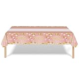 Changtai Tischdecken Abwaschbar Eckig 137x274cm Tischtuch Leinendecke Tafeldecke für Party Geburtstag Hochzeiten Grillen Picknick Küche Gastronomie Dekor, Rosa