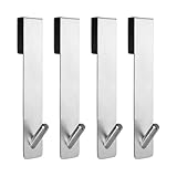 Duschhaken ohne Bohren, 4 Stück Haken Duschwand Edelstahl Handtuchhalter für Duschwand und Glaswand Dusche Zubehör für Handtücher und Bad Glasduschwand Handtücher (Silber)