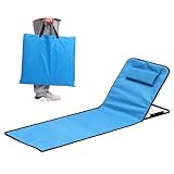 MEISHANG Strandliege Klappbar Leicht,Strandmatte mit Rückenlehne Verstellbar,Tragbare Liege Strand,Sonnenmatte Klappbar mit Tragetasche und Praktisches Staufach,für Strand,Pool,Garten & Terrasse