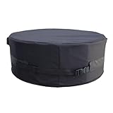 Vibsky Verstellbare Schnalle Feuertopf Abdeckung Holzverbrennung Metall DIY Gruben 600D Stoff mit Spritzschutz für Schwarz