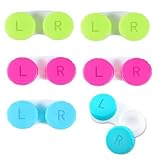 OMBRISA Kontaktlinsenbehälter, Kontaktlinsen Behältnis 6 Stück, Tragbar Hygiene Auslaufsicherer Brillenetui, Farbiger Kontaktlinsen Zubehör für Tägliche Ausflüge wie Reisen und Arbeiten (6pcs)