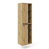 Vicco Badschrank Viola, Anthrazit/Eiche, 50 x 170 cm