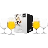 EISCH Superior SensisPlus Bierglas Universal, 520 ml, Biertulpen mit SENSISPLUS-Belüftungstechnologie, Brilliantes Kristallglas, 4 Stück im Geschenkkarton
