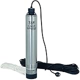 T.I.P. Brunnenpumpe Edelstahl - Hoher Druck & große Fördermenge, tiefbrunnenpumpe 900 W, 5.500 l/h Kapazität, 40 m Förderhöhe, 20 m Eintauchtiefe, inkl. Zubehör, AJ 4 Plus 95/40, 30177