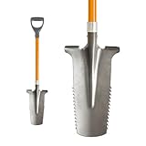 3 PAGEN® Spaten mit Wurzelsäge, Spitze aus Karbonstahl mit scharfen Zähnen, Gärtnerspaten 114 cm, mit ergonomischem Griff und breiter Trittkante - hochwertiges Spatenblatt für Harte Böden