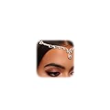 Böhmische Kopfkette mit Strasssteinen, Brautschmuck, Stirnband, Haarschmuck für Frauen (Gold)