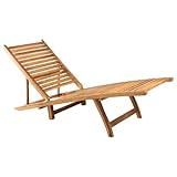 Myheimly Sonnenliege Massivholz Teak Gartenliege Relaxliege Gartenmöbel Liege Strandliege
