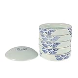 OATIPHO Stapelbares Keramik-Tablett mit 5 Schichten zum Mischen von Pigmenten, Deckel, Farbpalette für Aquarell und chinesische Kalligraphie, kompakter Organizer für Kunst und Tintenmischung