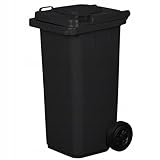 gardivo Mülltonne 120 Liter Abfalltonne Reststofftonne Mülleimer mit 2 geräuschlosen Rädern, Klappdeckel mit zwei Griffen, großer Abfalltonne, stabiler Kunststoff-Mülleimer, Universal Graphit