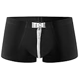 Unterwäsche Herren Ammann Ice Thread Unterhose Ride Up Hose Boxershorts Unterhosen(Schwarz,XL)