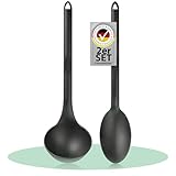Hausfelder KÜCHENHELFER Set, 1 x Schöpfkelle, 1 x Schöpflöffel aus Kunststoff, Suppenkelle und Kochlöffel 2er Set