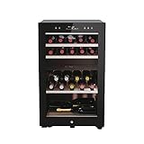 Haier HWS42GDAU1 Weinkühlschrank / 42 Flaschen / 2 Temperaturzonen/Einzigartiges natürliches Luftstromsystem/UV-Schutz Black Glass Connected