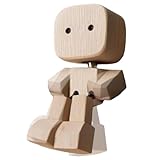 Wackelnder Holzmännchen Figur | Auto Deko Für Armaturenbrett - Witzige Holzfigur Für Auto Zuhause Schreibtisch Wohnzimmer