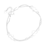 Erconsso Silber Kette Armband Herz - Hohlherz Schmuck Armbänder Aus 925er Sterlingsilber Mit Gravur | Zweischichtiges Verstellbares Schmuckstück Für Geburtstag Freundschaft Party Hochzeit