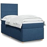 Juroupi Boxspringbett mit Matratze Betten Mit Matratze Schlafzimmer Bett Boxspringbett Mit Matratze Blau 100x200 cm Stoff - 3291190