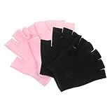 VALICLUD 2 Paare Feuchtigkeitsspendende Gel Fingerhandschuhe Pflegende Spa Handschuhe für Trockene Rissige Hände Atmungsaktiv Weich zur Anwendung mit Handcreme und Schwarz