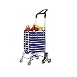MHYSADGA Einkaufstrolley, faltbar, mit Deckel, Kapazität 51 kg, 8 Rollen zum Treppensteigen, um 360° drehbar