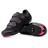 Tommaso Pista 100 Knit Stilvolle Damen Fahrradschuh, Indoor Cycling Peloton Ready Atmungsaktiv Leicht Fahrradschuh Bundle mit Kompatible Cleat, Look Delta, SPD Schwarz, Rosa, Weiß,pink, 38 EU
