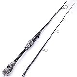 Sougayilang 2-teilige Spinnrute/Wurfangelrute - 28 Tonnen Carbon-Karbonrohr Langlebige Verbund-Spinn- oder Köderangelruten mit Edelstahlführungen für Süßwasser- und Meeresangeln-21-ZB-G