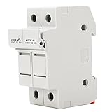 Eujgoov 2p Photovoltaik-Sicherung Halfter Din-SchIENEN HALTERUNG Sicherung Halter 10X38 Sicherung Halter PV DC Box MIT 30A PV-Sicherungen 1000VDC