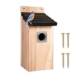 Vogelhäuser für Draußen, Naturholz Hängende Vogelhütte, Hängende Hüttendekoration Indoor Outdoor für Balkon Rasen Garten Innenhof Fenster Terrasse Haus Rasen