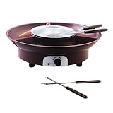 melairo Fondue-Topf-Set, Elektrischer Schokoladen-Fondue-Maker mit 4 Gabeln, KäSeschmelz-Fondue-Maschinen-Set, Temperaturregelung. EU-Stecker