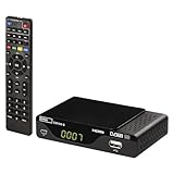 EMOS DVB-T2 HD Receiver H.265 HEVC mit USB, HDMI, SCART und Koaxial-Anschluss, Fernbedienung und Infrarot-Sensor, PVR, Mediaplayer und EPG Funktion, 1080p