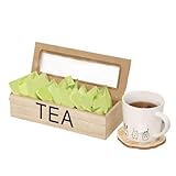 Sirseon Teebeutelbox aus Holz, Teebeutel-Organizer aus Holz, Teebeutelhalter aus Holz, Tee-Aufbewahrungszubehör im Vintage-Design für Schlafzimmer, Teestube, Teestube, Teebeutel, Teebeutel, Teebeutel