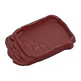 2PCS Schildkröten-Wasserschale Reptilien Wassernapf Langlebig Leiter Nachahmung Stein rutschfest Tränke Bad Haustier Schildkröte Größe Klein 11x7.2x1.3cm Für Terrarium Innen Außen