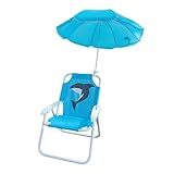 Campingstuhl für Kinder mit integriertem Sonnenschirm, bequemer und Leichter Sitz im Freien | Klappsitz für, Garten, Pool, Picknick, Reise oder Entspannung auf dem Rasen mit Schutz vor