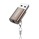 MOSWAG USB auf 3,5 mm Klinke Audio Adapter, Zink Legierung Externe USB Soundkarte auf 3,5 mm Aux Stereo Konverter Adapter, kompatibel mit Kopfhörer, PC, Laptop, Linux, Desktop, PS4 und andere Geräte