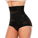 YARRCO Bauchweg Unterhose Damen Shapewear Miederhose Hohe Taille Miederslips Body Shaper Figurformende Unterwäsche (Schwarz, S)