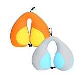 MOOB Reise-Nackenkissen, Kissen für Baby-Autositz, bequem entworfen für Kopf-, Nacken- und Kinnunterstützung, Geschenke für Kleinkinder/Kinder/Kinder, Gelb + Graublau