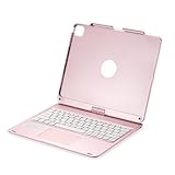 Dioche Tastatur, Touchpad und 7-Farben-Hintergrundbeleuchtung für 12,9 mit 7 Modi, 360°-Drehung, 180° Horizontale Platzierung (Typ D-für Pro 12,9 Zoll)