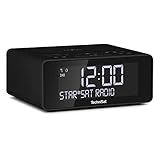 TechniSat DIGITRADIO 52 – Stereo DAB Radiowecker (Uhren Radio, Wecker, DAB+, UKW, Snooze-Funktion, Sleeptimer, dimmbares Display, Wireless-Charging , Lautsprecher 2 x 1 W), Anthrazit