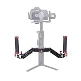 DF DIGITALFOTO ARES Z-Achsen-Feder-Doppelgriff, Flexibler, dämpfender, Abnehmbarer Doppelgriff-Gimbal-Griff, kompatibel mit ZHIYUN Crane 2 MOZA FEIYU DJI Ronin S/S2/RS3/RS3 Pro 3-Achsen-Gimbal