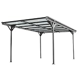HORI Carport | Überdachung | Garagenüberdachung | Autogarage Anthrazit | Garagenunterstand | 5050 x 3000 x 2190, Pultdach