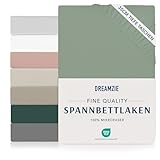 Dreamzie Spannbetttlaken 200x200cm - 35 cm Tiefe Tasche - 100% Mikrofaser Bettlaken - Hellgrün, Schadstoffgeprüft(Oeko TEX), Bettlaken mit Gummizug
