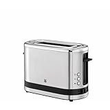 WMF Küchenminis 1-Scheiben Toaster Langschlitz XXl-Toast, Mini Toaster mit Brötchenaufsatz 7 Bräunungsstufen Überhitzungsschutz 600W Edelstahl matt